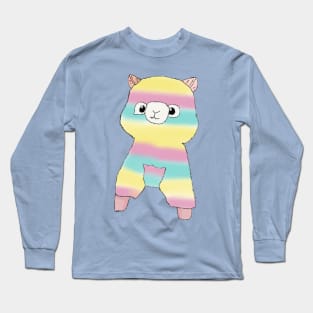 Rainbow Alpaca - Blue Long Sleeve T-Shirt